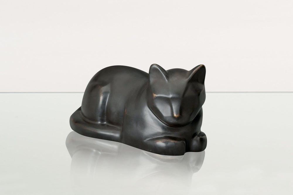 
                  
                    Pulvis Art Urns Pet Urn Cast Bronze Cat Urn "At Rest" | Dark Matte Patina | Cast Bronze Urn
                  
                