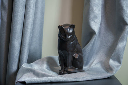 Cast Bronze Cat Urn "Neko" | Dark Matte Patina | Cast Bronze Urn - Pulvis Art Urns