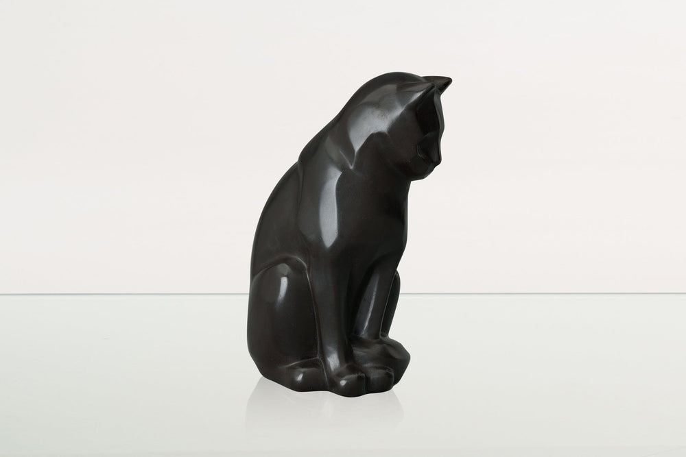 Pulvis Art Urns Pet Urn Cast Bronze Cat Urn "Neko" | Dark Matte Patina | Cast Bronze Urn