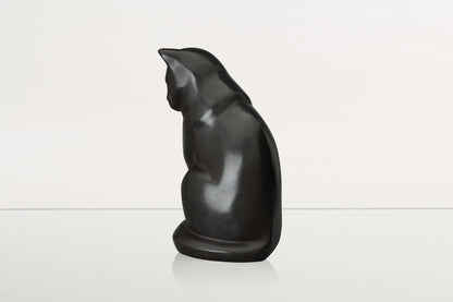 Cast Bronze Cat Urn "Neko" | Dark Matte Patina | Cast Bronze Urn - Pulvis Art Urns