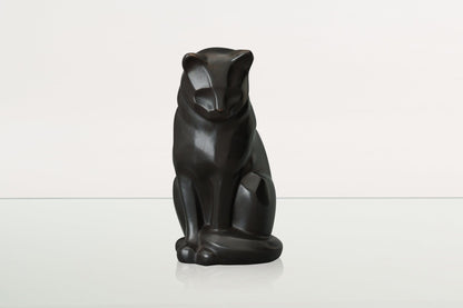 Cast Bronze Cat Urn "Neko" | Dark Matte Patina | Cast Bronze Urn - Pulvis Art Urns