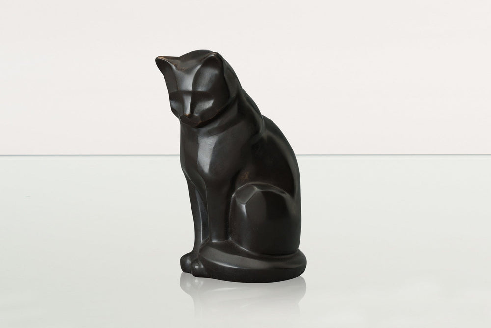Pulvis Art Urns Pet Urn Cast Bronze Cat Urn "Neko" | Dark Matte Patina | Cast Bronze Urn