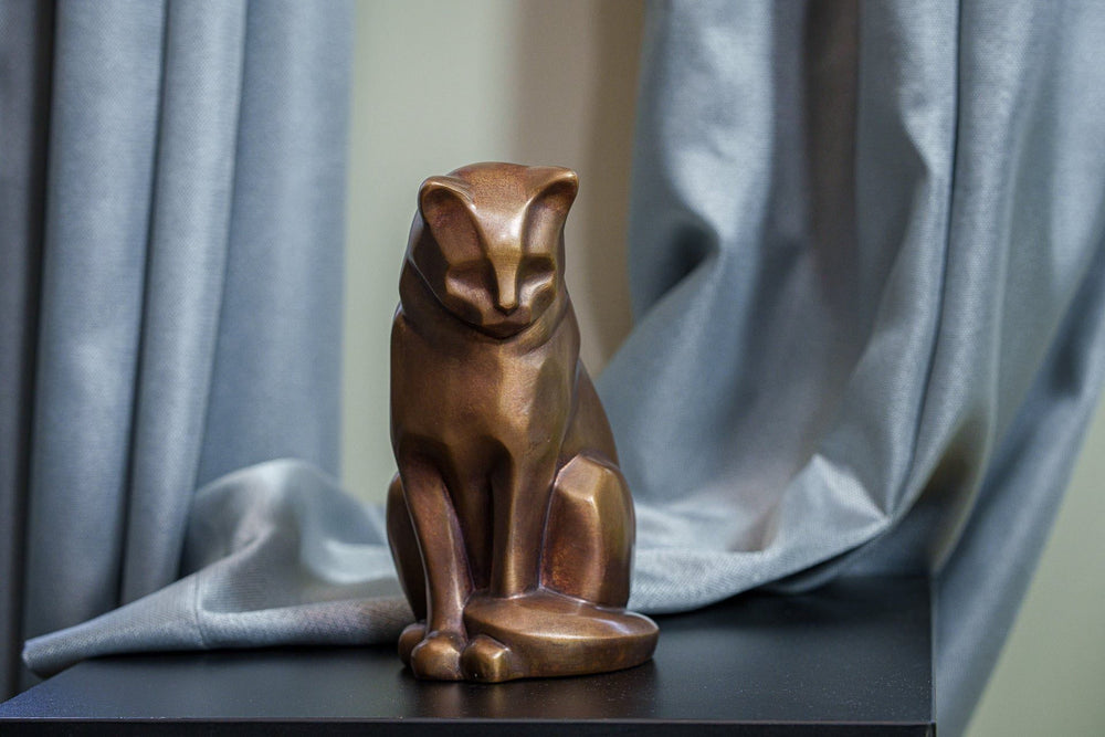 Pulvis Art Urns Pet Urn Cast Bronze Cat Urn "Neko" | Premium Quality Bronze