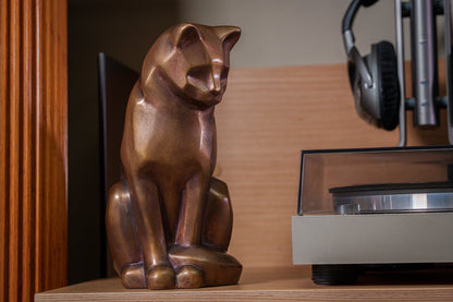 Cast Bronze Cat Urn "Neko" | Premium Quality Bronze Pet Urn - Pulvis Art Urns