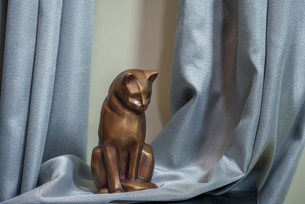 Pulvis Art Urns Pet Urn Cast Bronze Cat Urn "Neko" | Premium Quality Bronze