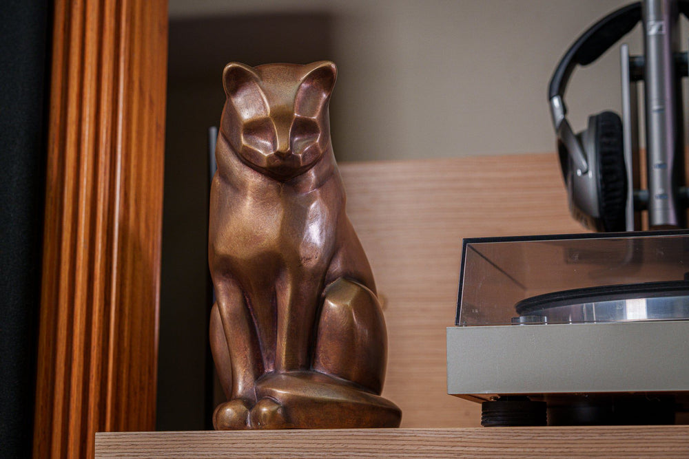 Pulvis Art Urns Pet Urn Cast Bronze Cat Urn "Neko" | Premium Quality Bronze