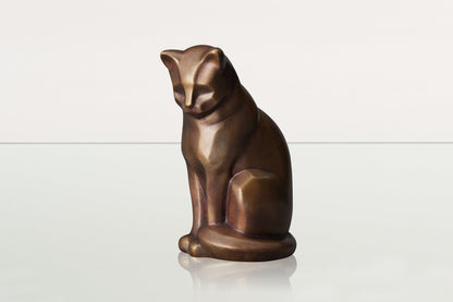 Cast Bronze Cat Urn "Neko" | Premium Quality Bronze Pet Urn - Pulvis Art Urns