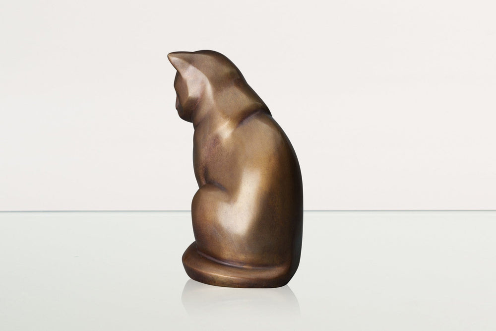 Pulvis Art Urns Pet Urn Cast Bronze Cat Urn "Neko" | Premium Quality Bronze Pet Urn
