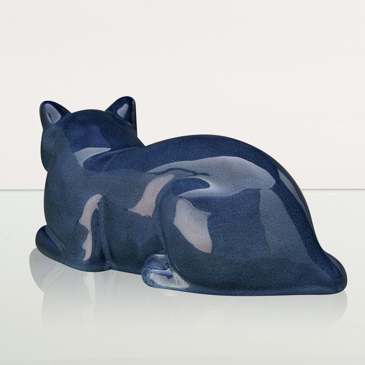 Cat Cremation Urn for Ashes - Blue Melange | Ceramic | Handmade Cat Urn - Pulvis Art Urns