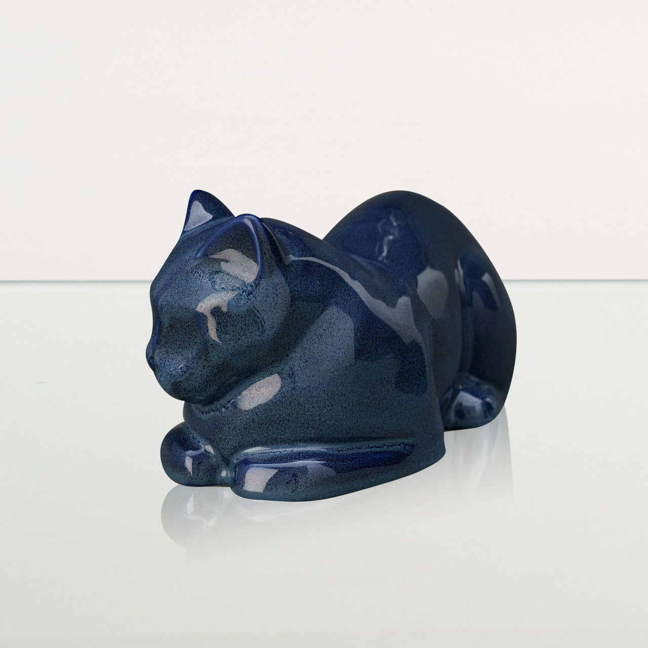 Cat Cremation Urn for Ashes - Blue Melange | Ceramic | Handmade Cat Urn - Pulvis Art Urns