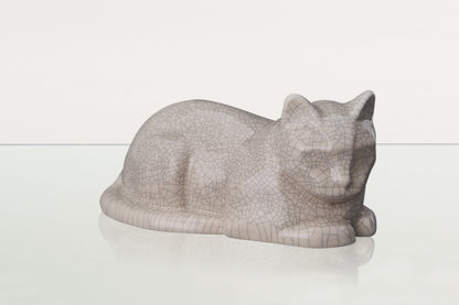 Cat Cremation Urn for Ashes - Craquelure | Ceramic | Handmade Pet Urn - Pulvis Art Urns