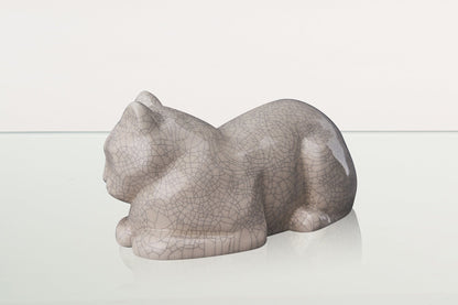 Cat Cremation Urn for Ashes - Craquelure | Ceramic | Handmade Pet Urn - Pulvis Art Urns
