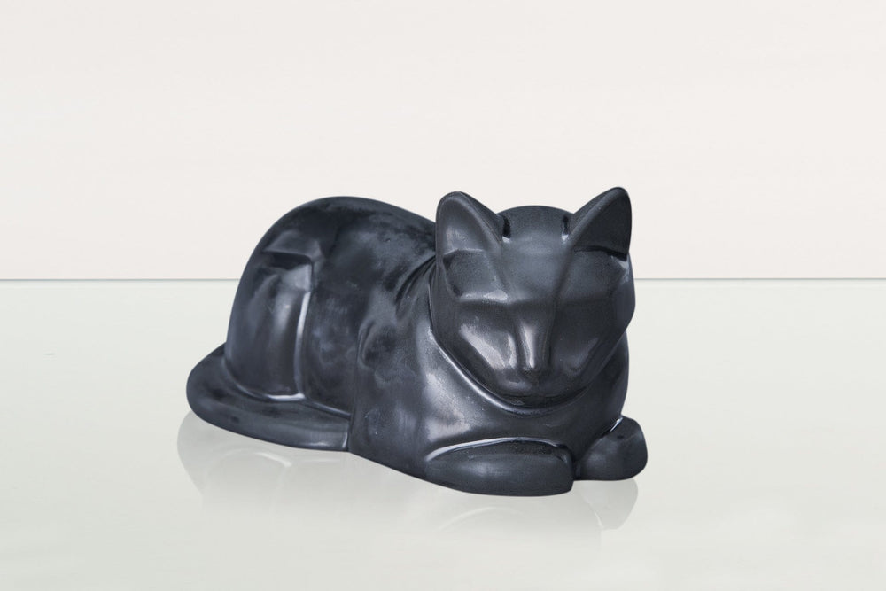 Pulvis Art Urns Pet Urn Cat Cremation Urn for Ashes - Dark Matte | Ceramic | Handmade Pet Urn
