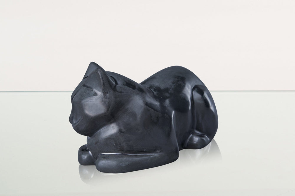 Pulvis Art Urns Pet Urn Cat Cremation Urn for Ashes - Dark Matte | Ceramic | Handmade Pet Urn
