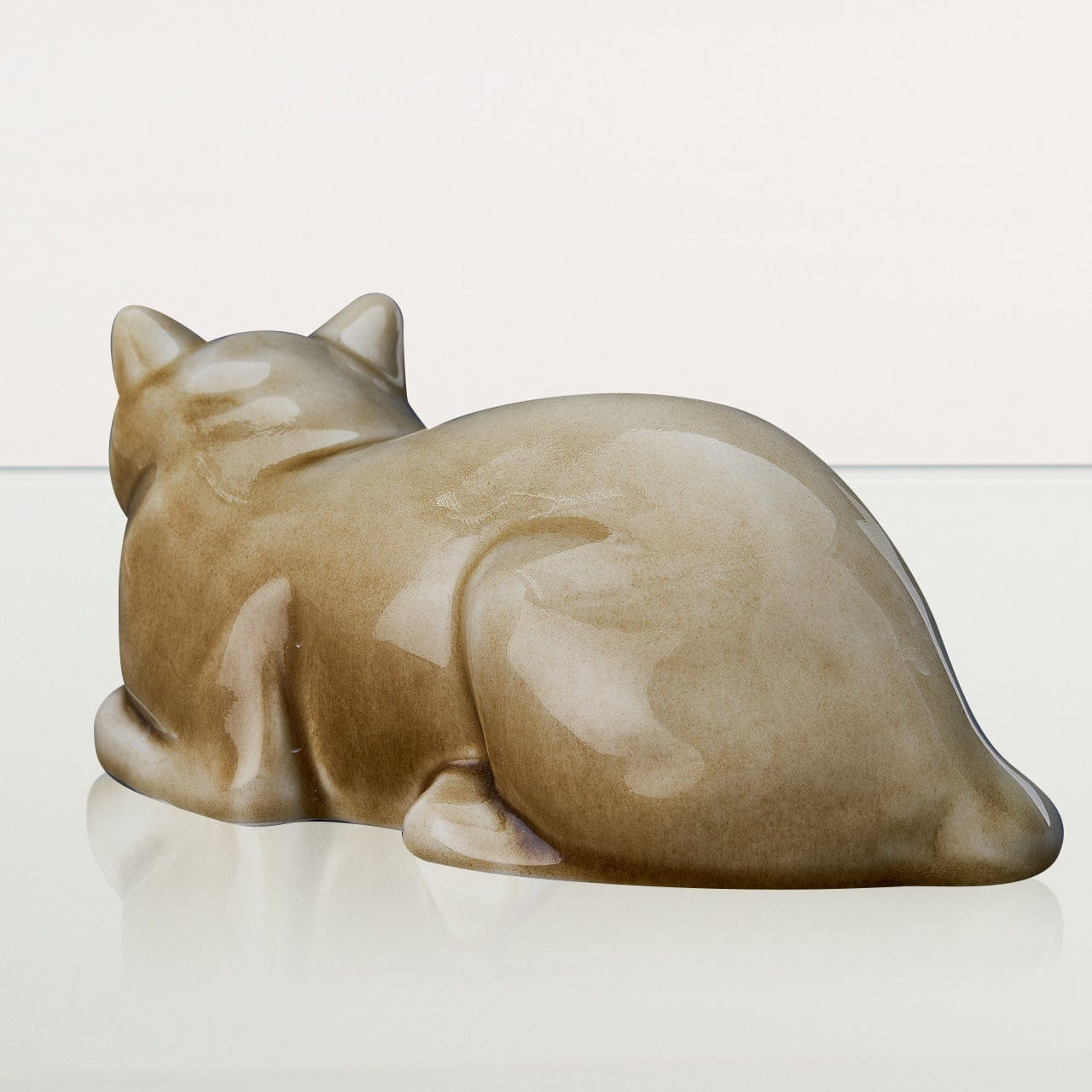 Cat Cremation Urn for Ashes - Dark Sand | Ceramic | Handmade Pet Urn - Pulvis Art Urns