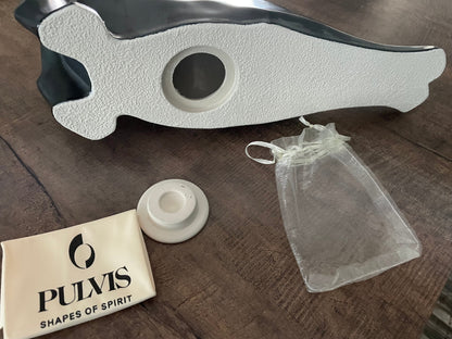 Cat Cremation Urn For Ashes "Grace" - Grey Matte | Ceramic Pet Urn - Pulvis Art Urns