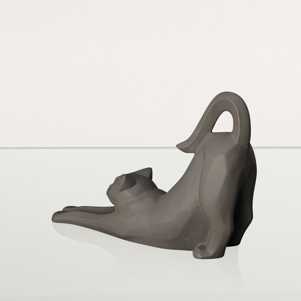 Cat Cremation Urn For Ashes "Grace" - Grey Matte | Ceramic Pet Urn - Pulvis Art Urns