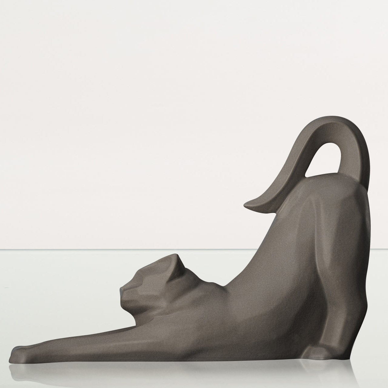 Cat Cremation Urn For Ashes "Grace" - Grey Matte | Ceramic Pet Urn - Pulvis Art Urns