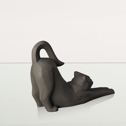 Cat Cremation Urn For Ashes "Grace" - Grey Matte | Ceramic Pet Urn - Pulvis Art Urns