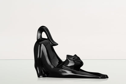 Cat Cremation Urn For Ashes "Grace" - Lamp Black | Ceramic Pet Urn - Pulvis Art Urns