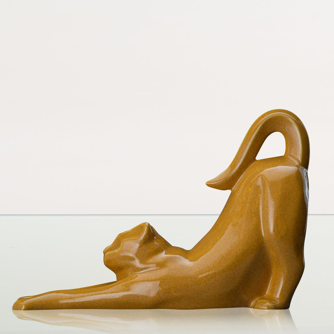 Cat Cremation Urn For Ashes "Grace" - Аmber Yellow | Ceramic Pet Urn - Pulvis Art Urns