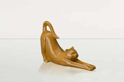 Cat Cremation Urn For Ashes "Grace" - Аmber Yellow | Ceramic Pet Urn - Pulvis Art Urns