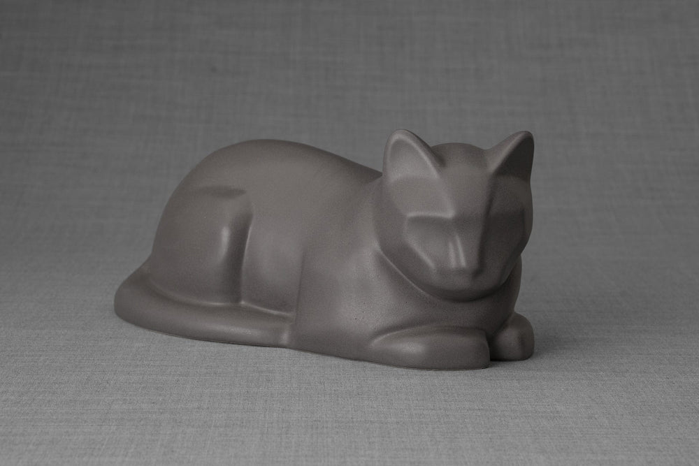 Pulvis Art Urns Pet Urn Cat Cremation Urn for Ashes - Gray Matte | Ceramic | Handmade