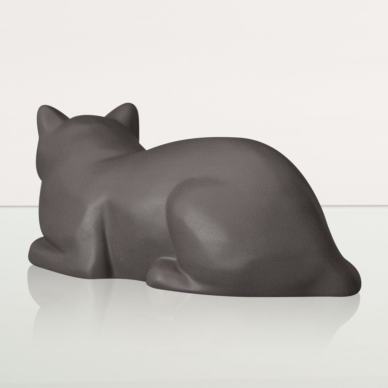 Cat Cremation Urn for Ashes - Gray Matte | Ceramic | Handmade Cat Urn - Pulvis Art Urns