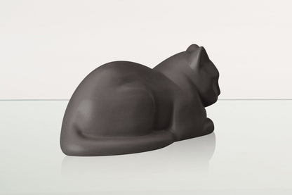 Cat Cremation Urn for Ashes - Gray Matte | Ceramic | Handmade Cat Urn - Pulvis Art Urns