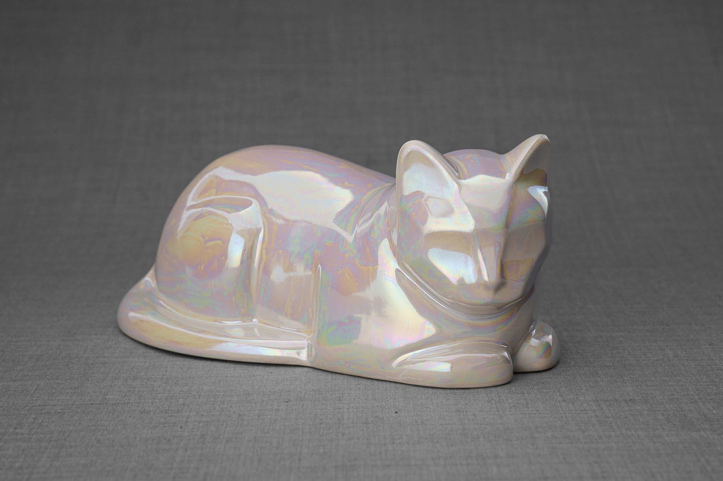 Pulvis Art Urns Pet Urn Cat Cremation Urn for Ashes - Pearly White | Ceramic | Handmade