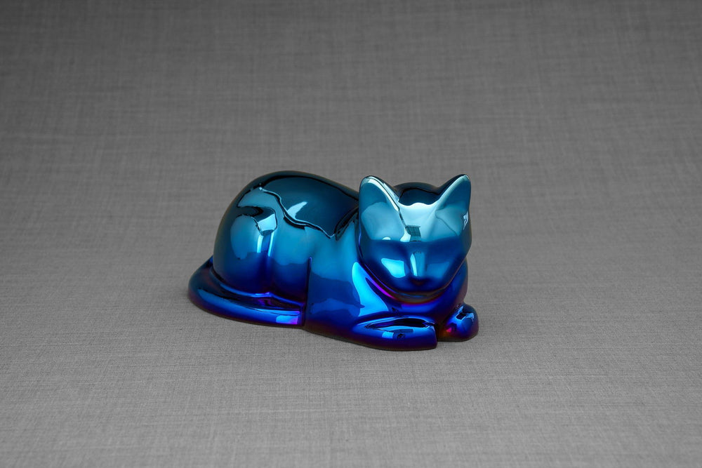 
                  
                    Pulvis Art Urns Pet Urn NO (FREE) / Glossy Blue Cat Cremation Urn for Ashes - Titanized | Ceramic | Handmade
                  
                