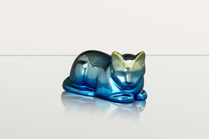 Cat Cremation Urn for Ashes - Titanized | Ceramic | Handmade Pet Urn - Pulvis Art Urns