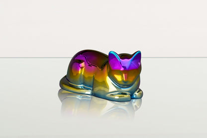 Cat Cremation Urn for Ashes - Titanized | Ceramic | Handmade Pet Urn - Pulvis Art Urns