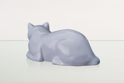 Cat Cremation Urn for Ashes - White | Ceramic | Handmade Pet Urn - Pulvis Art Urns