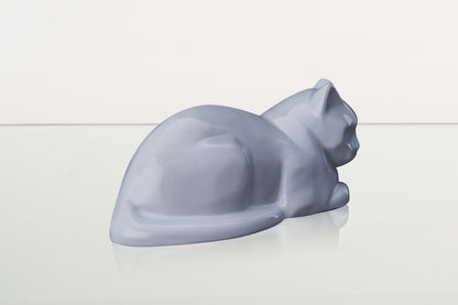 Cat Cremation Urn for Ashes - White | Ceramic | Handmade Pet Urn - Pulvis Art Urns