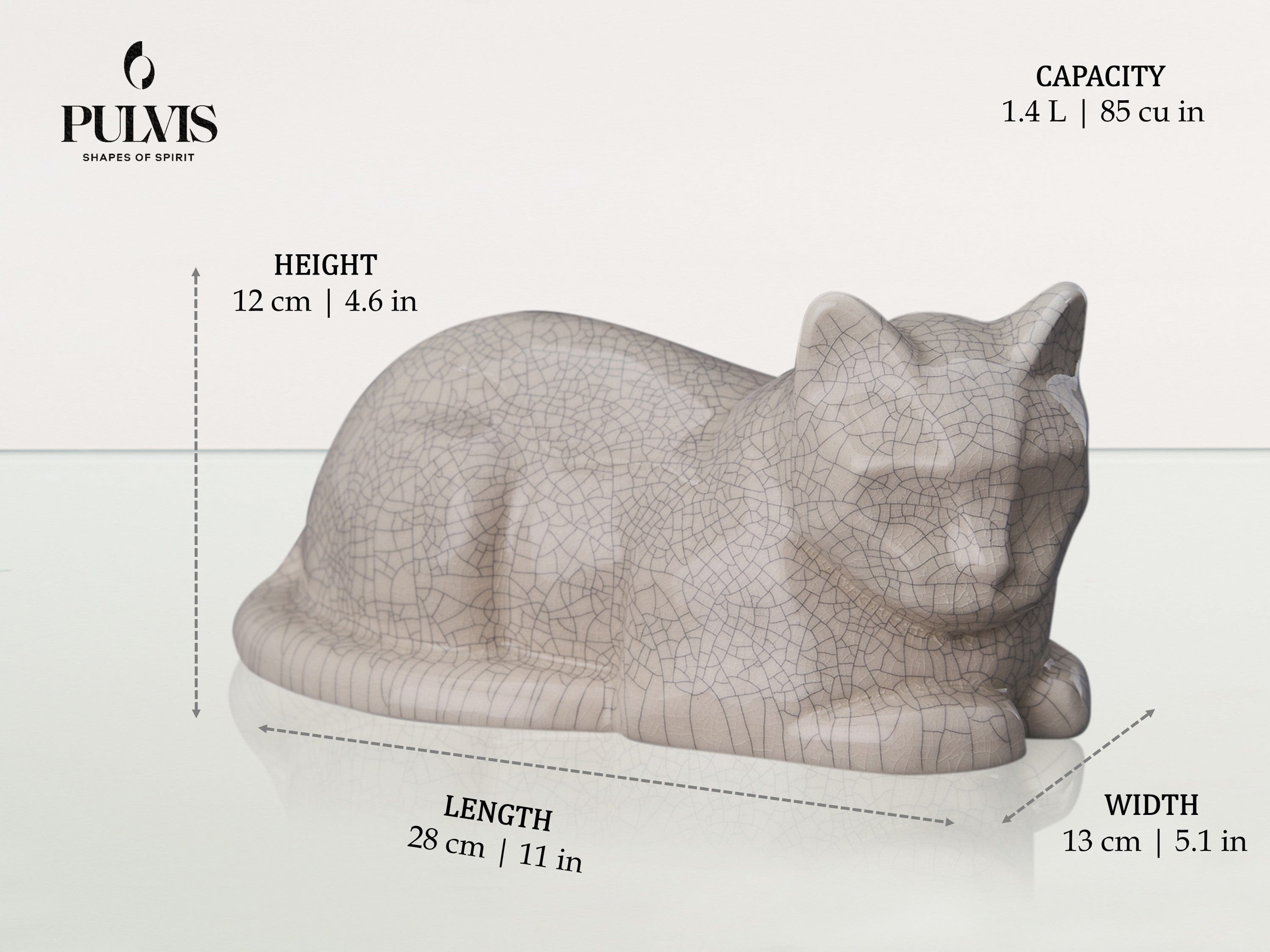 Cat Cremation Urn for Ashes - Dark Sand | Ceramic | Handmade Pet