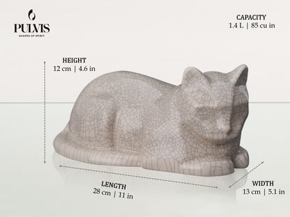 Pulvis Art Urns Pet Urn Cat Cremation Urn for Ashes -| Ceramic | Handmade Pet Urn