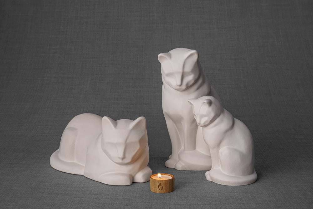 
                  
                    Pulvis Art Urns Pet Urn Cat Cremation Urn for Ashes - White Matte | Ceramic | Handmade
                  
                