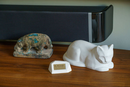 Cat Cremation Urn for Ashes - White Matte | Ceramic | Handmade Cat Urn - Pulvis Art Urns