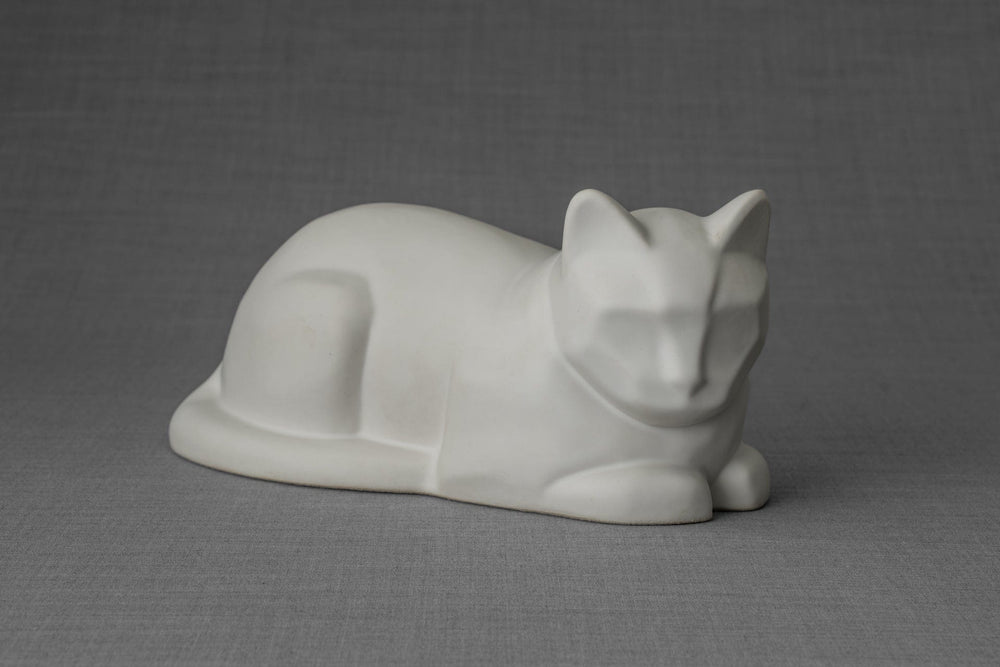 Pulvis Art Urns Pet Urn Cat Cremation Urn for Ashes - White Matte | Ceramic | Handmade