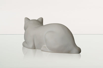 Cat Cremation Urn for Ashes - White Matte | Ceramic | Handmade Cat Urn - Pulvis Art Urns
