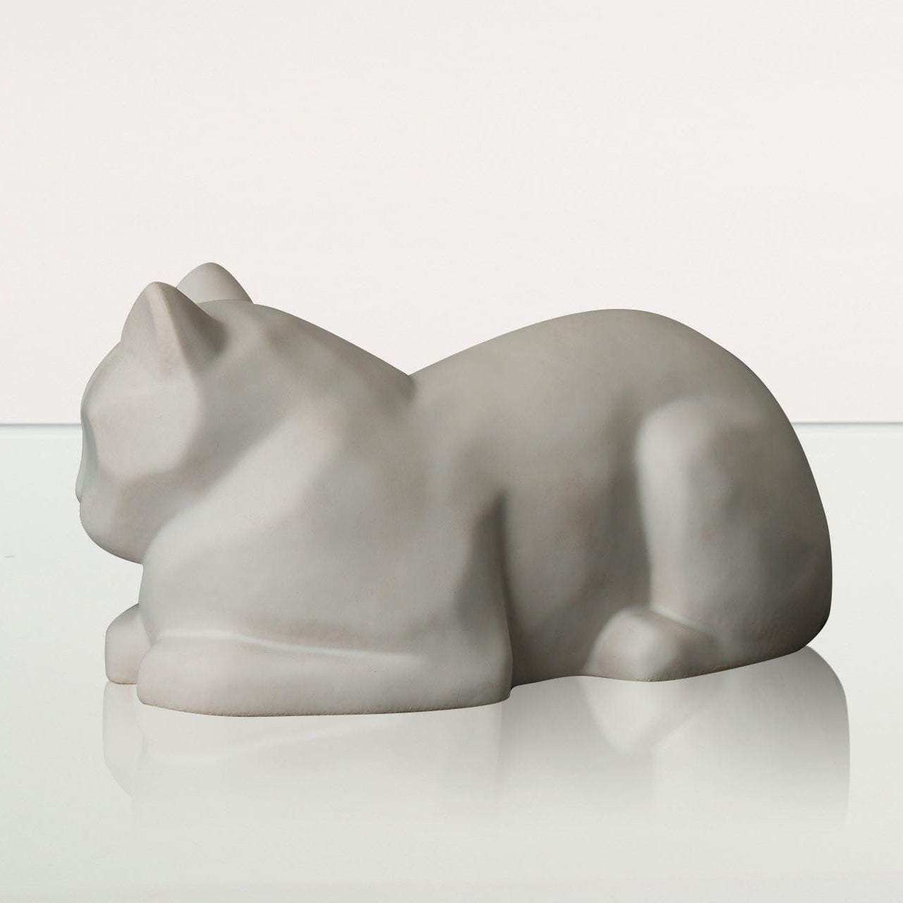 Cat Cremation Urn for Ashes - White Matte | Ceramic | Handmade Cat Urn - Pulvis Art Urns