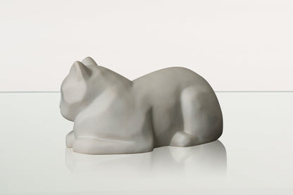 Cat Cremation Urn for Ashes - White Matte | Ceramic | Handmade Cat Urn - Pulvis Art Urns
