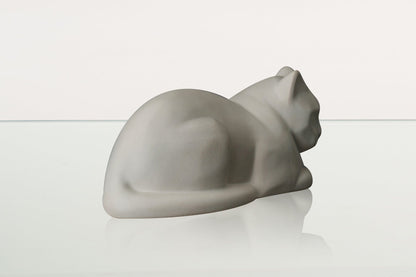 Cat Cremation Urn for Ashes - White Matte | Ceramic | Handmade Cat Urn - Pulvis Art Urns