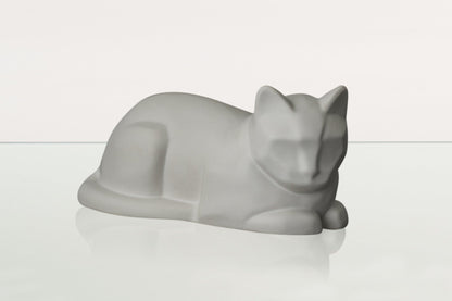 Cat Cremation Urn for Ashes - White Matte | Ceramic | Handmade Cat Urn - Pulvis Art Urns