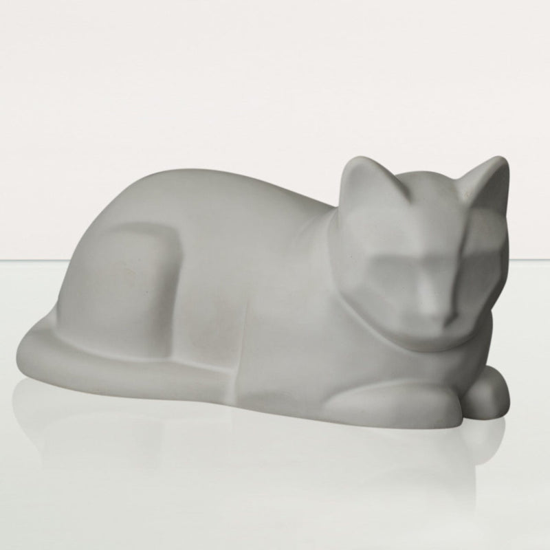 Cat Cremation Urn for Ashes - White Matte | Ceramic | Handmade Cat Urn From $249.00