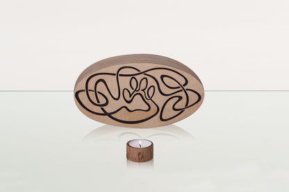 Cosmic Paw Cremation Urn - Plywood | Pet Urn - Pulvis Art Urns