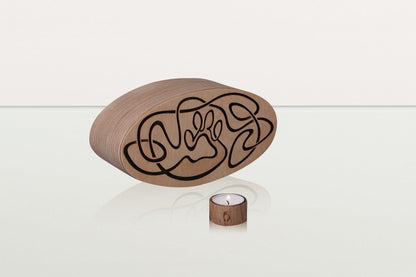 Cosmic Paw Cremation Urn - Plywood | Pet Urn - Pulvis Art Urns