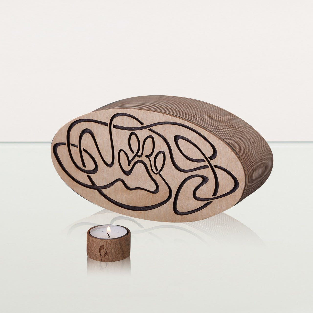 Cosmic Paw Cremation Urn - Plywood | Pet Urn - Pulvis Art Urns