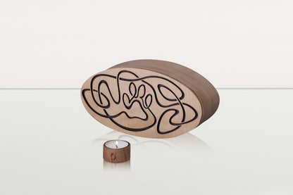 Cosmic Paw Cremation Urn - Plywood | Pet Urn - Pulvis Art Urns